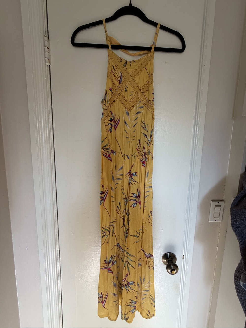 Roxy Yellow Floral Maxi Dress - Small - Picture 2 of 8